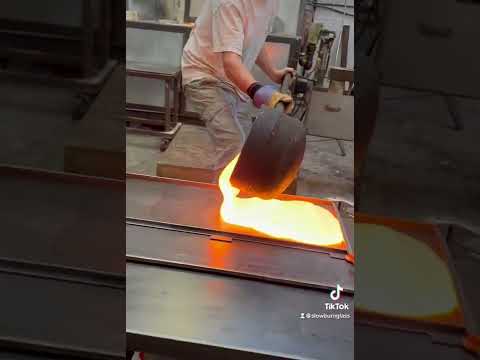 Pouring Molten Hot Glass