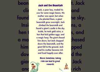 Jack And The Beanstalk Classic Short Story For Kids Fairy Tale StoriesForReading