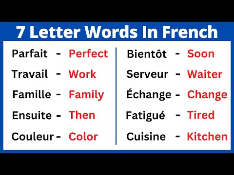Learn Seven Letter Words In French Phonics Lesson