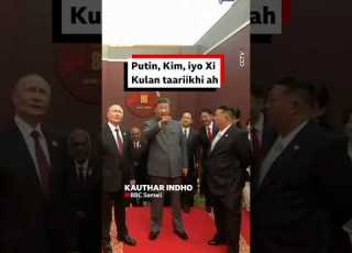  Putin Kim Iyo Xi Oo Markii Koowaad Taariikhda La Isku Garab Arkay
