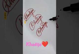 Signature KHADIJA NAME Youtubeshorts Cursive Handwriting Calligraphy