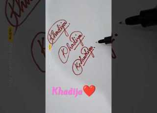 Signature KHADIJA NAME Youtubeshorts Cursive Handwriting Calligraphy