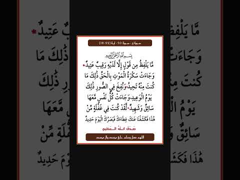 سورة ق سورة 50 اية 22 18