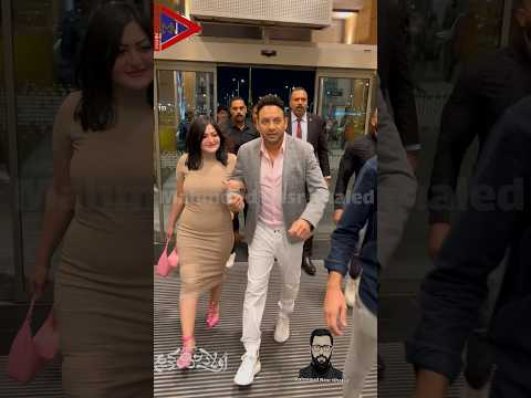 مصطفي قمر وزوجته في العرض الاول فيلم اولاد حريم كريم بمول مصر