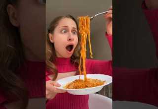 Carbonara FIRE NOODLES Mukbang Samyang Fire