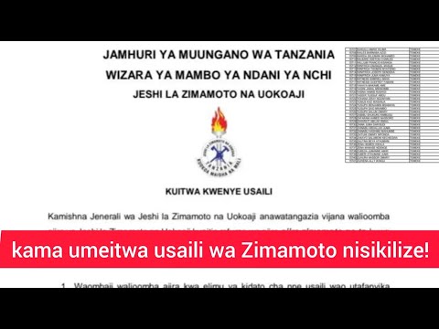 Majina Ya Waliochaguliwa Usaili Zimamoto 2025 2026 Naomba Mnisikilize Tafadhali