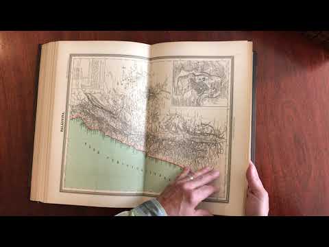 World Atlas With 100 Color Maps 1888 Flemming Sohr Berghaus Complete And Splendid Leather Rare Book