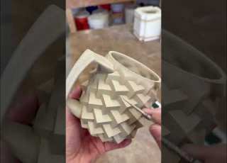 Making One Of My Newest Designs The Super Cubes Mug Handmade In High Fire Porcelain