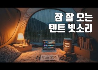 잠 잘 오는 따뜻한 텐트 빗소리 마음이 편안해지는 수면유도 백색소음 ASMR