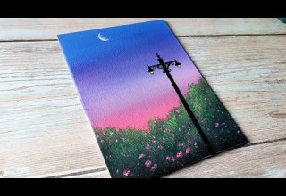 Easy Way To Paint A Night Sky Easy Acrylic Painting Ideas For Beginners