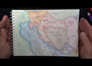  ASMR クロアチアの地図 描画 塗り絵 オーストラリア訛り チューインガムとささやき声