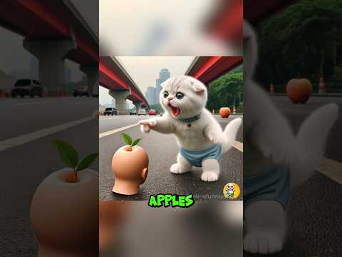 Kitten Found An Apple On The Street Cat Cutecat Cute
