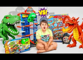  Hot Wheels City Ultimate Garage T Rex Blaze Battle Leo Sam Dylan S Dragon Toy Hunt Adventure