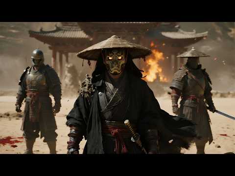 Intense Martial Arts Film Mysterious Killer Emerges From Shadow Carving Through An Army