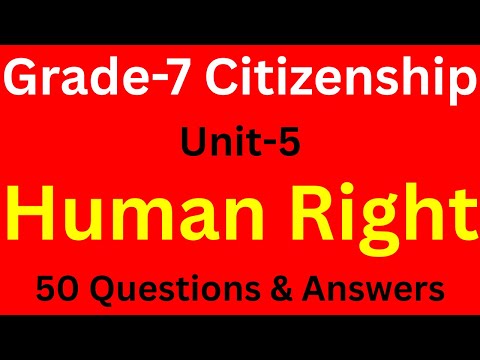 Human Rights Quiz 50 MCQs For Grade 7 Citizenship Education Unit 5 Ethiopia