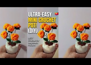  Diy Mini Crochet Rose Pot Cute Easy Crochet Tutorial How To Crochet Rose Flower In A Pot Crochet