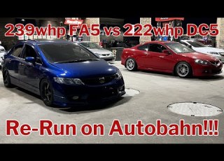  222whp DC5 Vs 239whp FA5 This Time On The Autobahn LOL