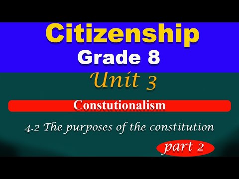 Grade 8 Citizenship Unit 4 Part 2 Constitutionalism The Purposes Of The Constitution