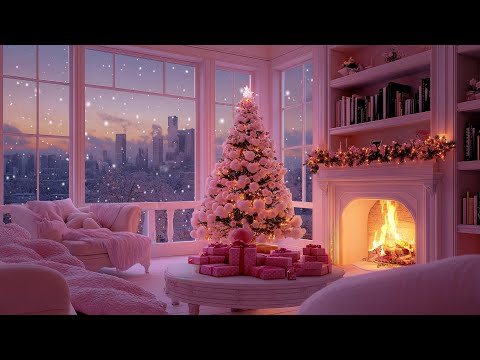 Cozy Christmas Room With Fireplace Candlelight Relaxing Piano For Peaceful Sleep