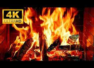  Cozy Fireplace 4K UHD Crackling Burning Fire And Burning Logs Fireplace Ambience