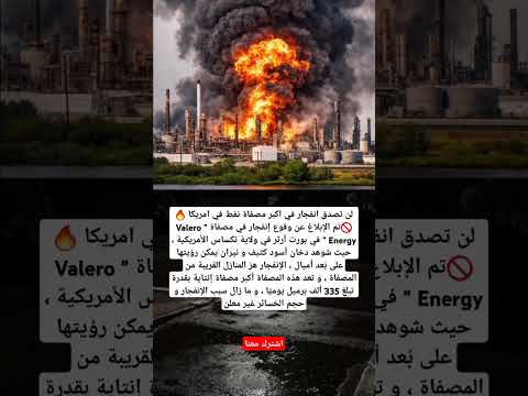 لن تصدق انفجار في اكبر مصفاة نفط في امريكا تم الإبلاغ عن وقوع إنفجار في مصفاة Valero Energy