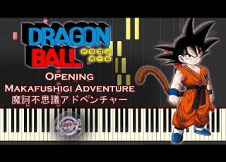 Dragon Ball Opening Makafushigi Adventure Piano Cover Synthesia Piano Tutorial