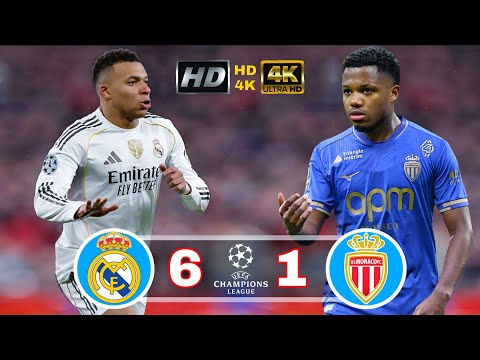 سداسية الأبطال مباراة ريال مدريد وموناكو 6 1 دوري ابطال اوروبا 2026 تعليق عربي حفيظ دراجي