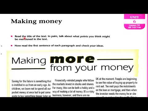 صفحة 61 انكليزي سادس اعدادي قطعة جني الاموال