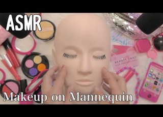 ASMR 眠たくなるささやき声でマネキンメイクアップ Super Close And Sleepy Whispering Makeup On Mannequin Face