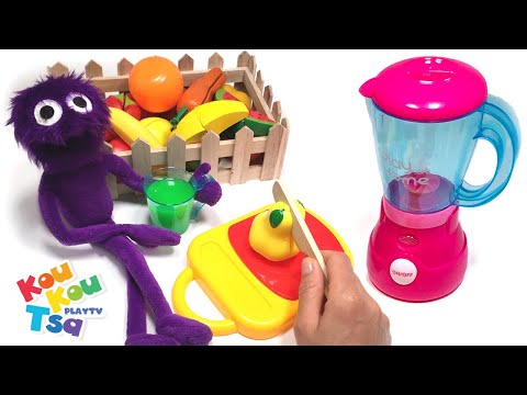 Φρούτα και Λαχανικά Πλαστικά Παιχνίδια Νίκολας πίνει φρέσκους χυμούς