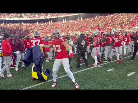 Ohio State Michigan Fight Jack Sawyer Rips Throws Michigan Flag