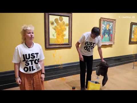 Just Stop Oil Throw Soup On Van Gogh Paintings After Activists Were Jailed