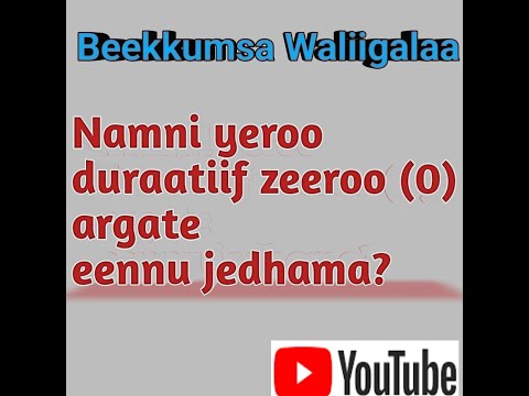 Namni Yeroo Duraatiif Zeeroo 0 Argate Eennu Jedhama Who Discovered Zero First In History 4