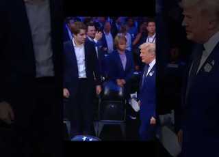 Barron Trump Gives His Dad President Trump A Pat On The Back At UFC Freedom 250