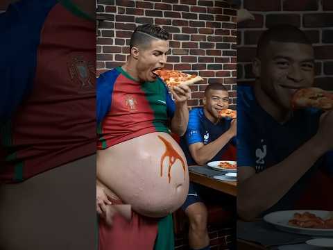 امبابي عزم كريستيانو رونالدو على بيتزا كريستيانو رونالدو الدون رونالدو امبابي كريستيانو