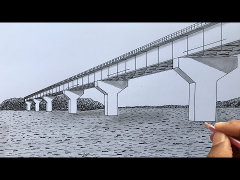 How To Draw A Beam Bridge In 1 Point Perspective