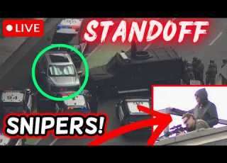 BREAKING HOSTAGE SNIPERS SWAT Surrounds CAR In Beverly Hills Armed Suspect Standoff