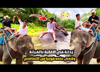رحلة في الغابة بالفيلة وقمص عنده فوبيا من التماسيح