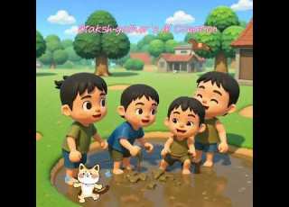  Mitti M Khelte Bachhe Kids Playing Sand Taksh AICrea Trending Krishna Cartoon Sand Sandtoys Clay