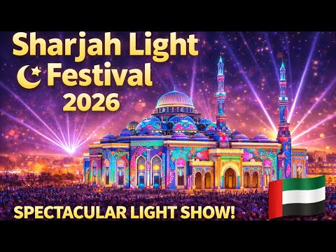 مهرجان أضواء الشارقة 2026 عرض أضواء مذهل مهرجان أضواء الشارقة 2026 عرض أضواء مذهل