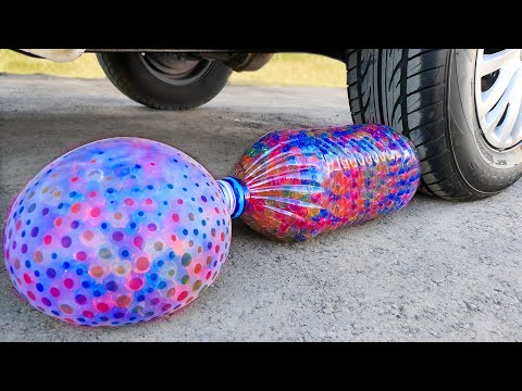 Aplastando Cosas Crujientes Y Suaves Globo De Orbeez VS Rueda De Coche