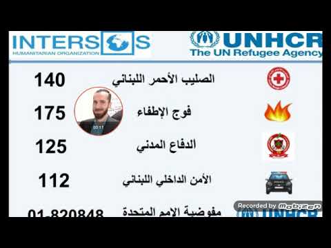 أرقام هاتف هامة مفوضية الأمم المتحدةUNHCRورقم المساعدات المالية والحمايةINTERSونكستكير ويونيسيف