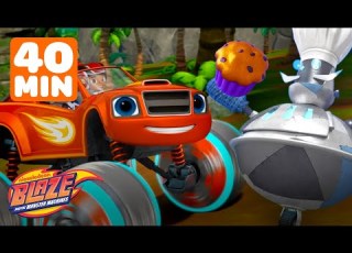  Blaze DEFEATS Robot Baker With His Power Tires 40 Minutes Blaze And The Monster Machines