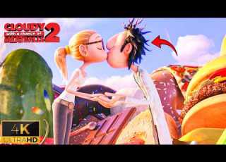 Sam Helps Flint Scene Romantic Kiss Moment Cloudy With A Chance Of Meatballs 4K