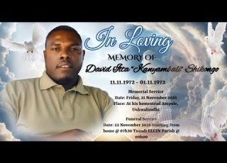 FUNERAL SERVICE OF OUR BELOVED FATHER David Iita