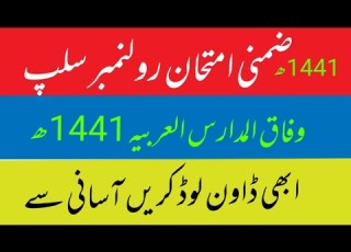 Wifaqulmadaris Supply Exam Rol Number Slip وفاق المدارس ضمنی امتحان رولنمبر سلپ
