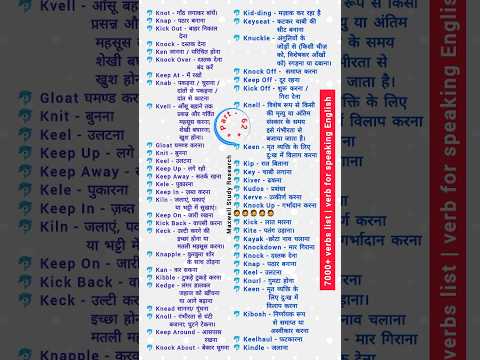 7000 Verbs List English Speaking Verb Meaning Hindi 7000 Verbs List English Speaking Verb Meaning Hindi
