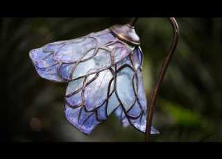 DIY Faux Stained Glass Bluebell Lamp Tiffany Style Inspired Craft
