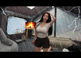 Camping In Heavy Rain With 5 Star Hotel Inflatable Tent Rain Thunderstorms ASMR