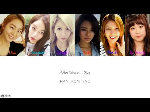 After School Diva Color Coded Lyrics Han Eng Rom